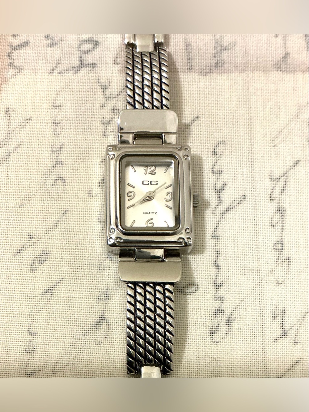 Women's Silver Mesh Bracelet Watch with Square Dial